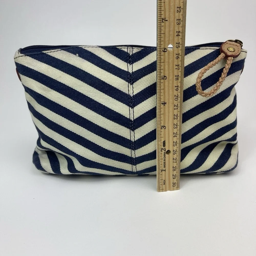 Tommy Hilfiger Cosmetic Makeup Zippered‎ Pouch Cloth Classic Stripes Vintage